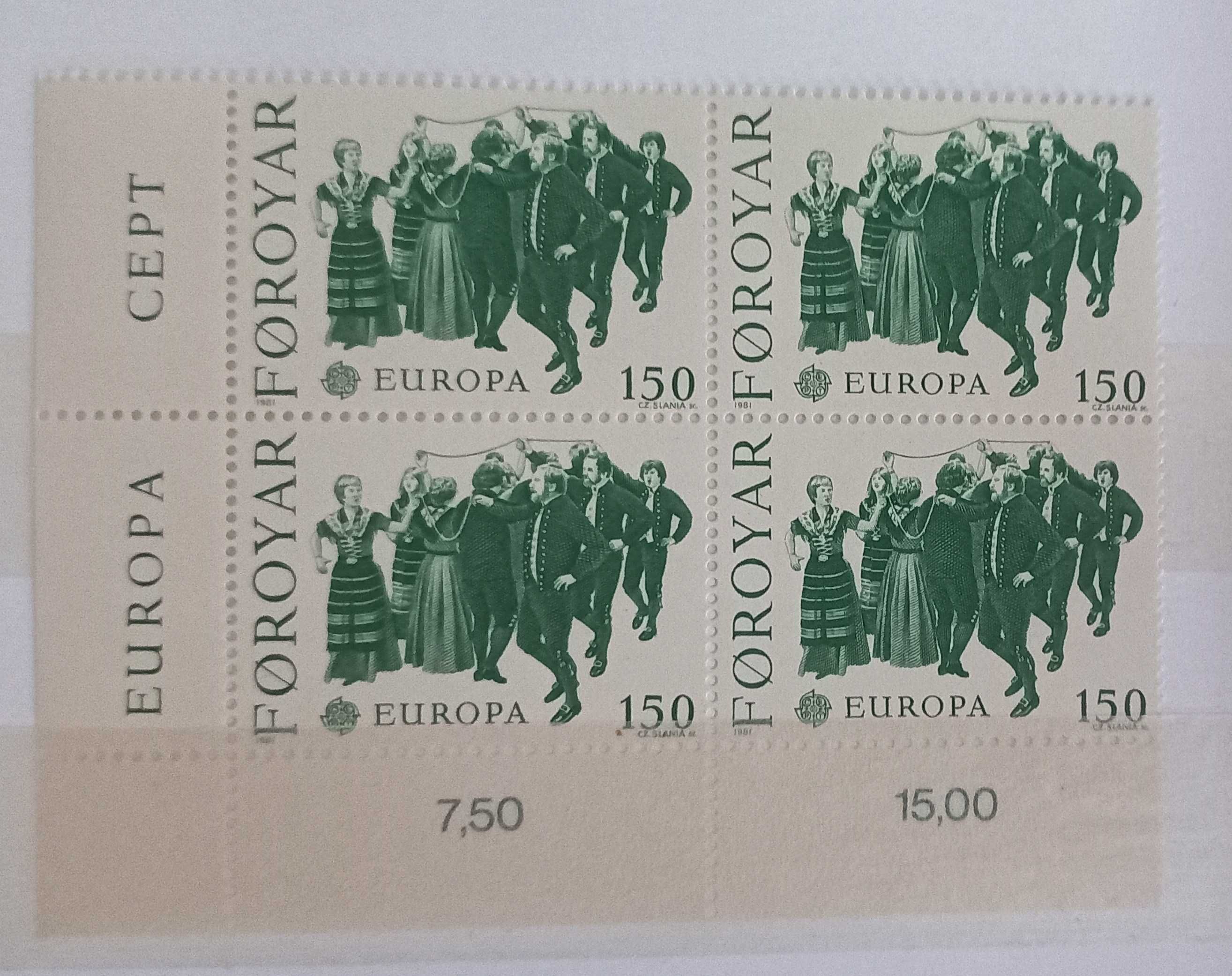 Znaczki pocztowe - czwórka - Czesław Słania - szwecja