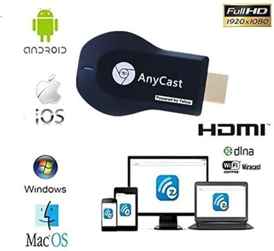 Odbiornik Anycast M9 Plus Dongle, wyświetlacz HDMI WiFi wyświetlacz ob