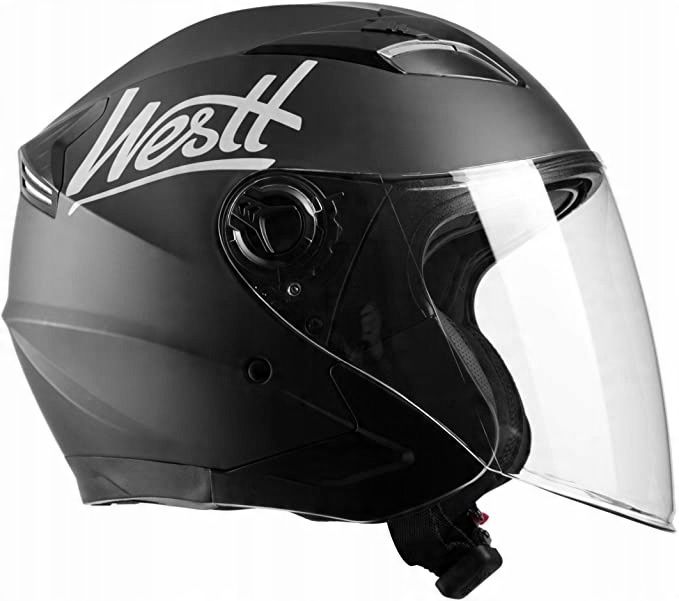 Westt jet kask MOTOCYKLOWY CZARNY matowy ROZ. M/L W-001