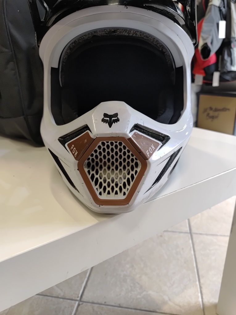 Kask FOX V3 RS  Optical cross enduro czarno biały mips rozmiar S