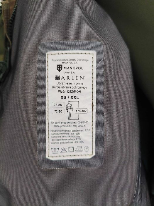 GORE - TEX Ubranie Ochronne wz. 128Z/MON Kompletne Oryginalny  XS/XXL