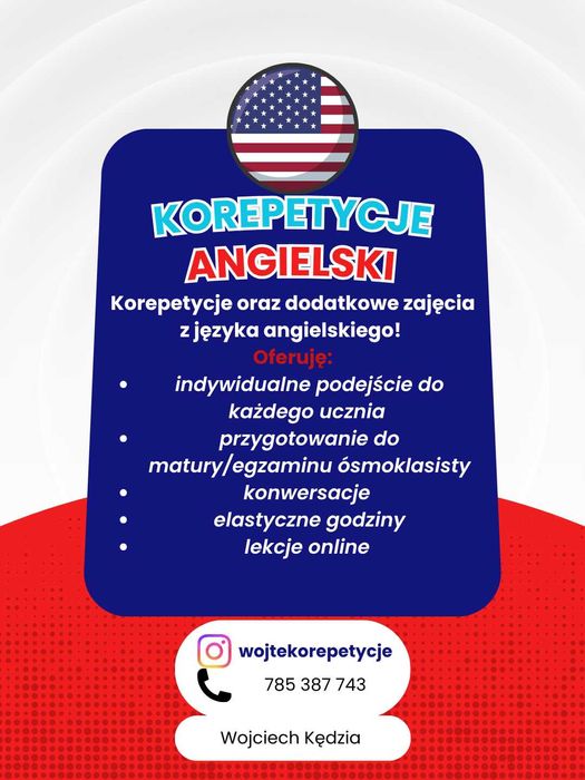 Język angielski - korepetycje oraz dodatkowe zajęcia!