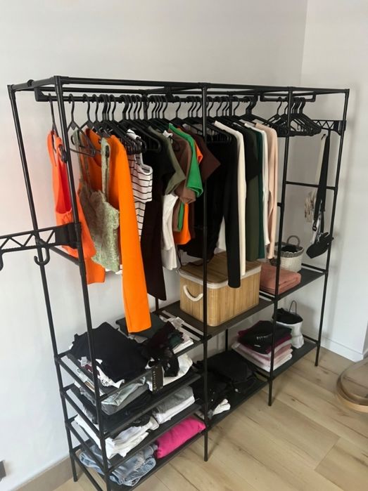 Nowa składana szafa garderoba wieszaki półki tani organizer na ubrania