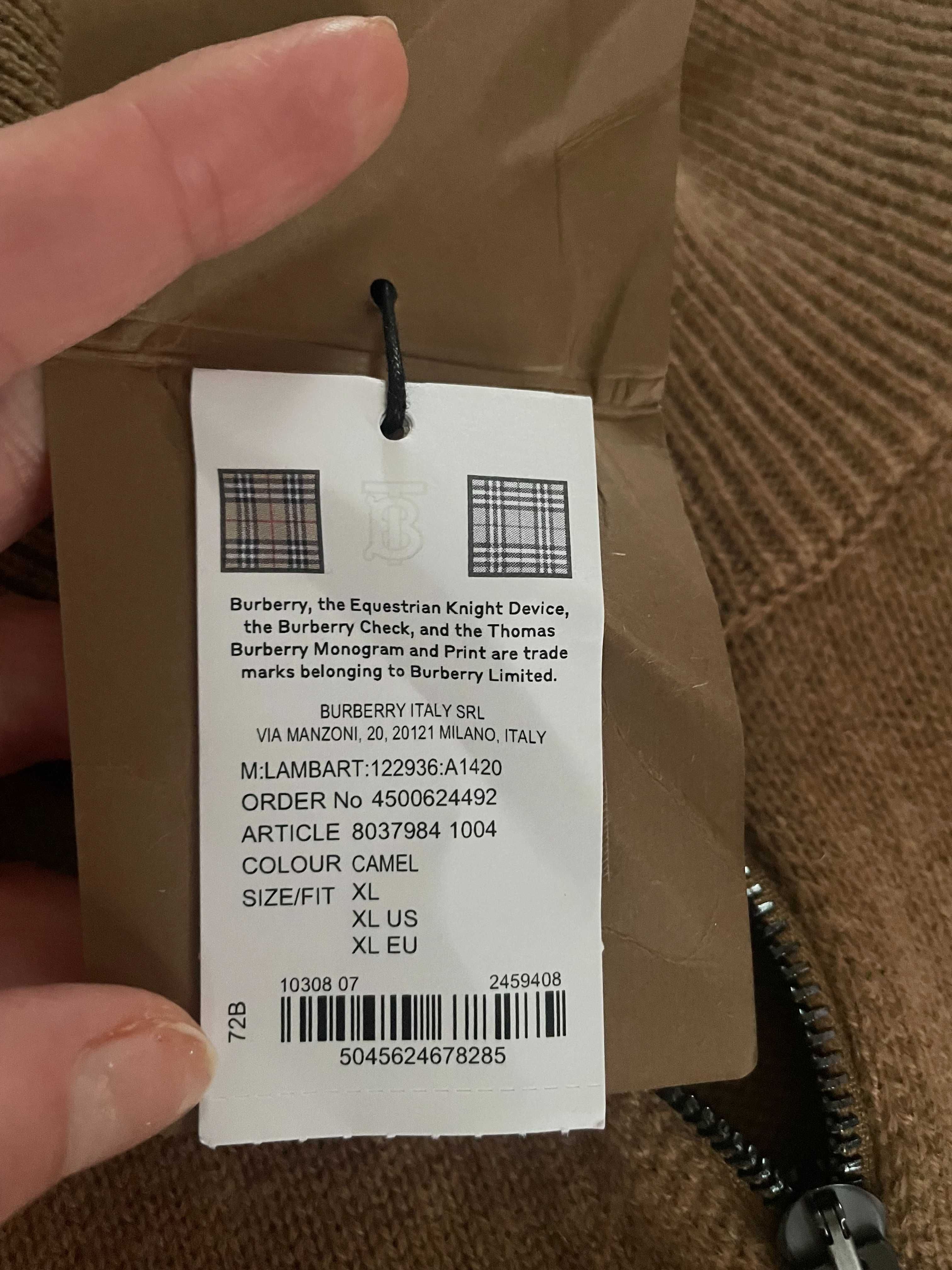 Męski sweter ekskluzywnej marki Burberry, kaszmir 100%, rozmiar XL