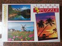 3 puzzles de 1000 (x2) e 500 peças