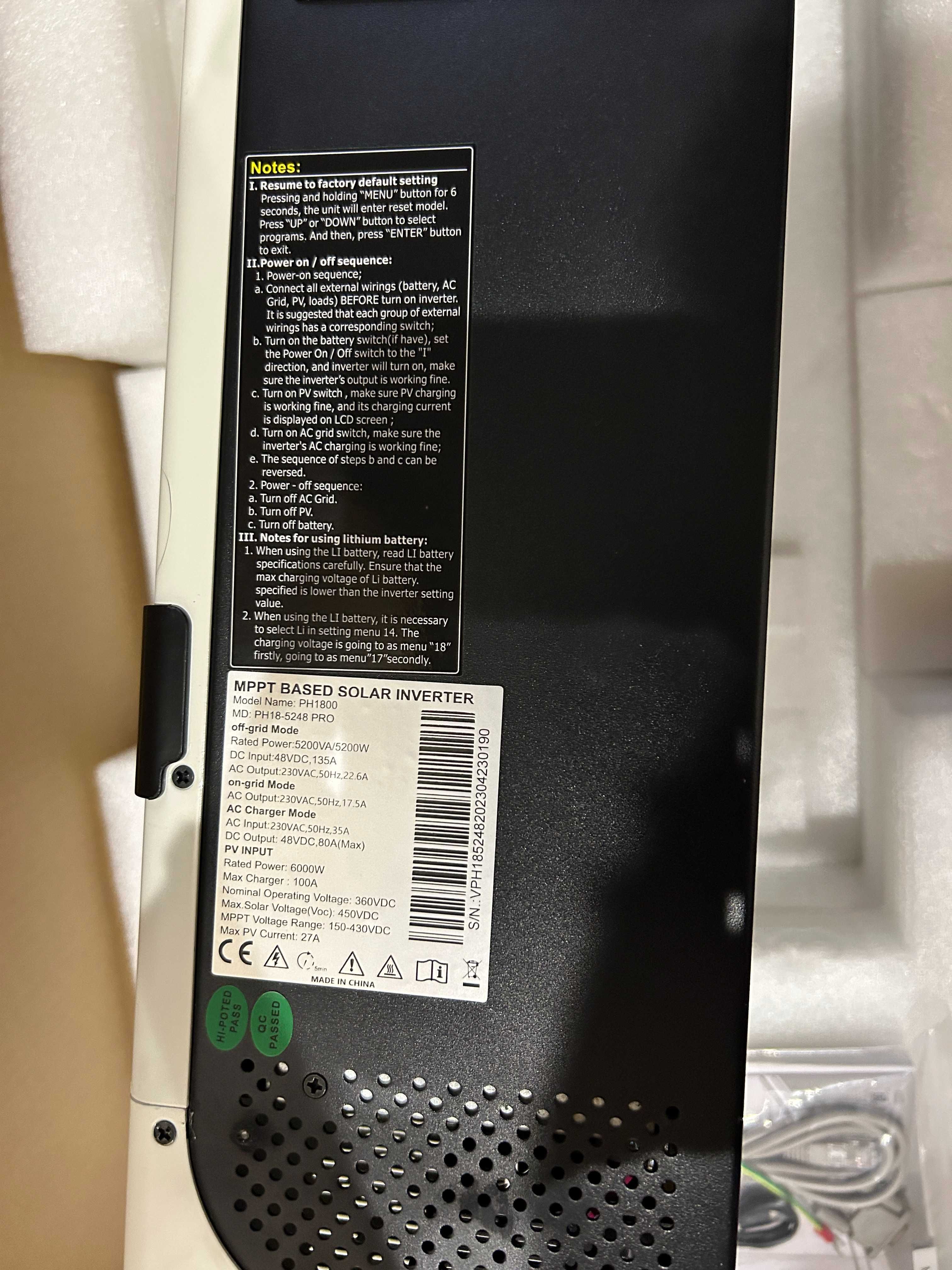 Гібридний інвертор Must PH18-5248 PRO 5 кВт