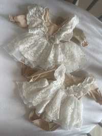 Sukienka koronkowa -body na chrzest dla blizniaczek milulove