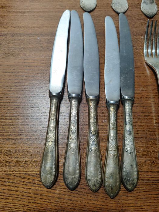 Komplet sztućców posrebrzanych HEFRA PRL