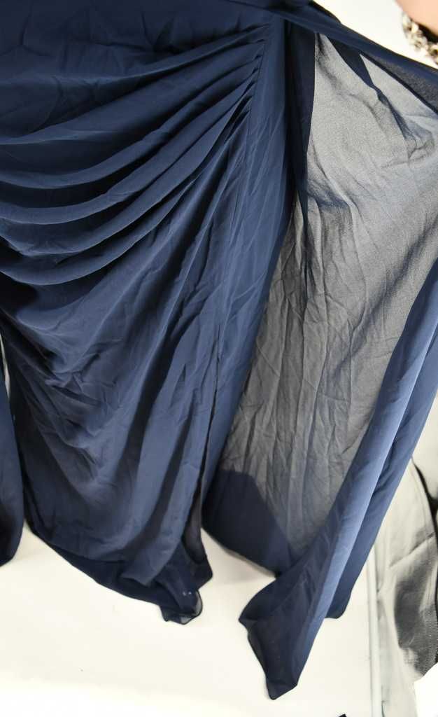 Sukienka wizytowa plus size 2XL granat maxi