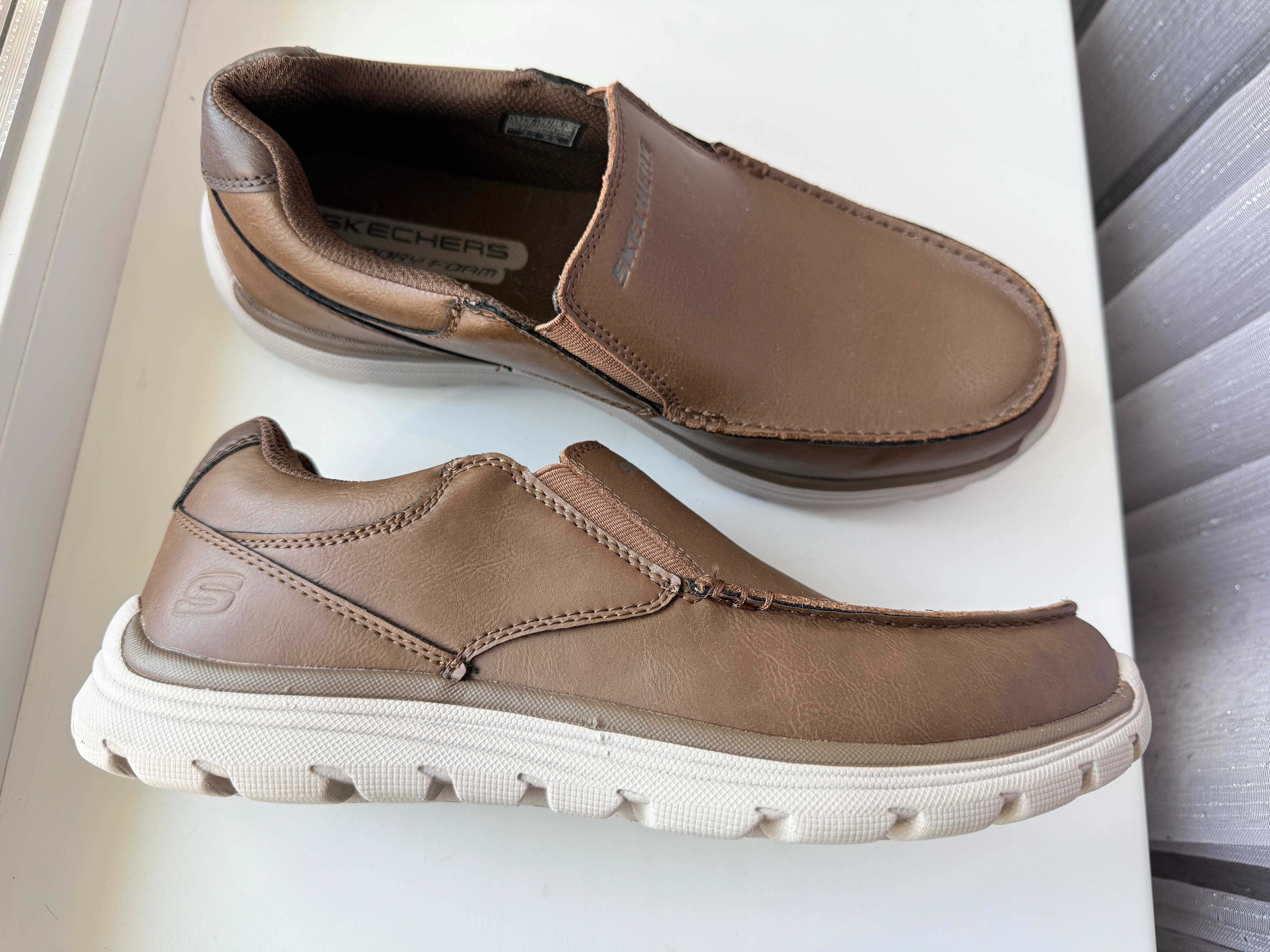 Мокасини туфлі демі шкіряні Skechers, оригінал,, р-р 43, уст 28 см
