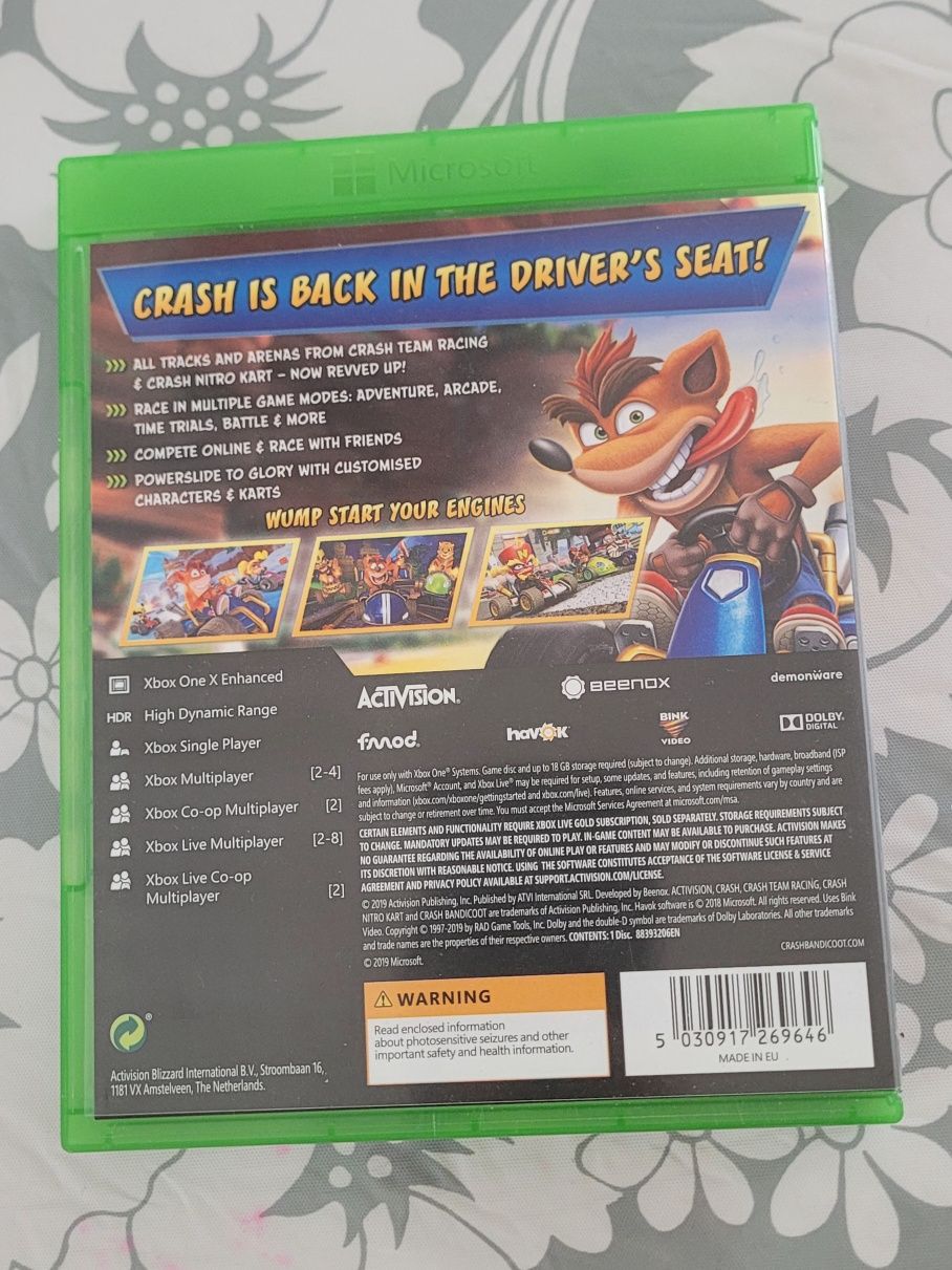 Gra Crash CTR Crash team Racing Nitro Fueled XBOX ONE