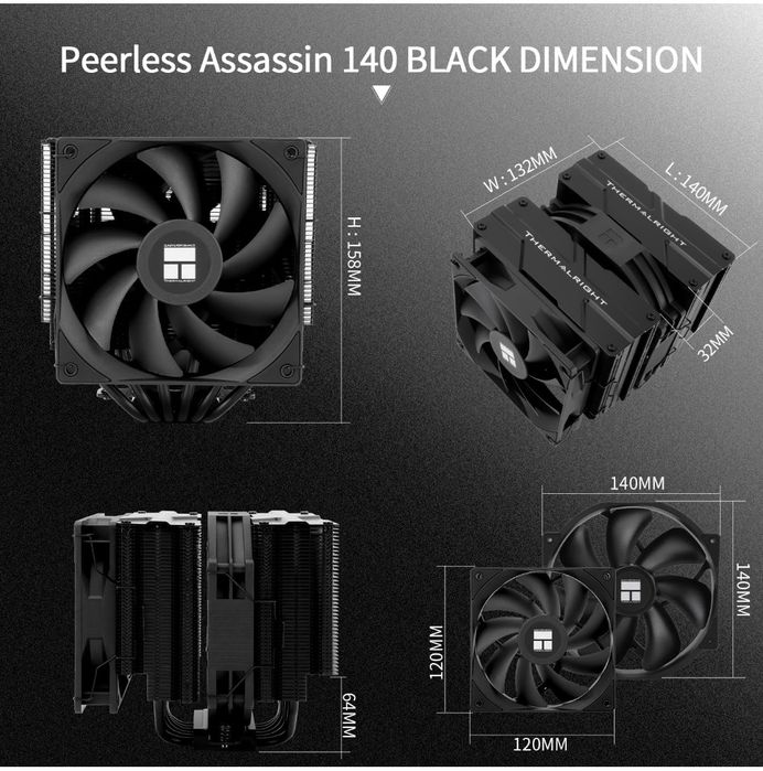 Thermalright Peerless Assassin 140 BLACK процесорний кулер