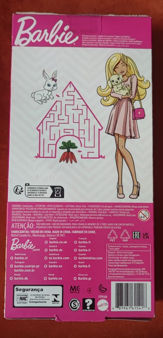Lalka Barbie ze zwierzątkami FPR48, nowa.