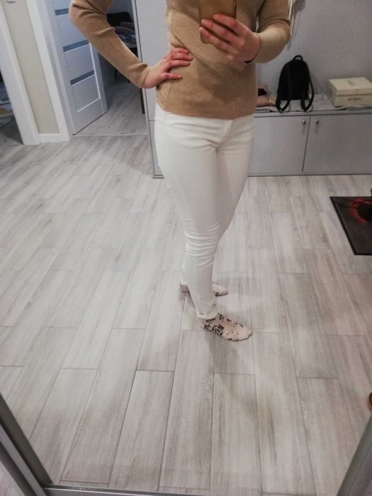 Nowe spodnie rurki h&m białe S/M