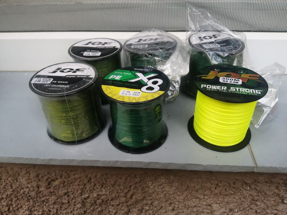 6x plecionka wędkarska 300m i 500m 0.23mm i mniejsze przekroje