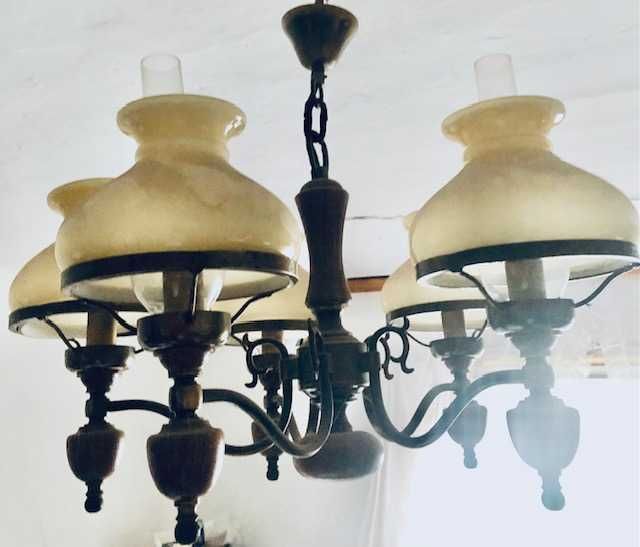 Lampa żyrandol przedwojenny RETRO Vintage FARMHOUSE style