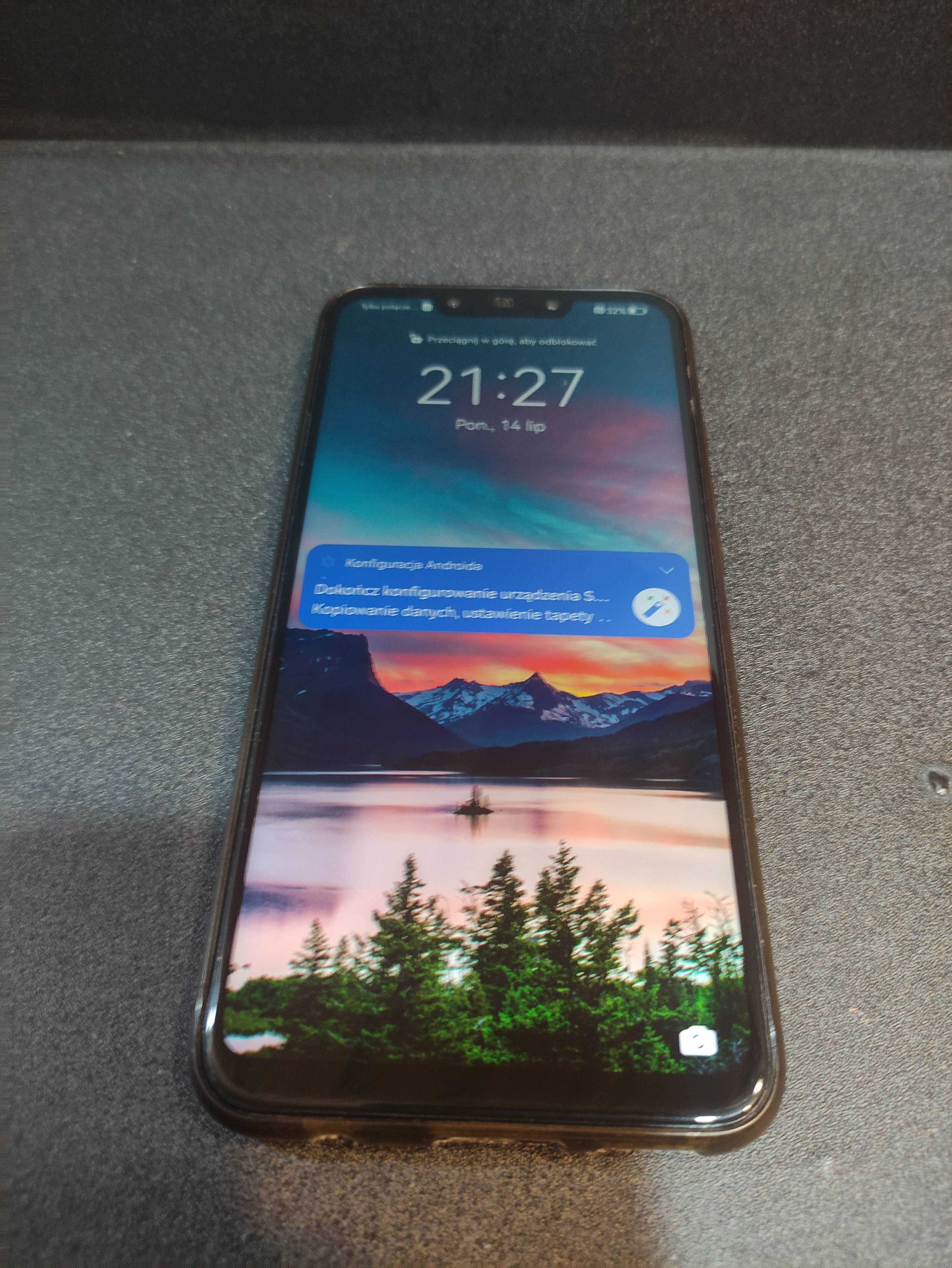 Huawei Mate 20 Lite + 2xpokrowiec, ładowarka, szybka, sprawny 100%