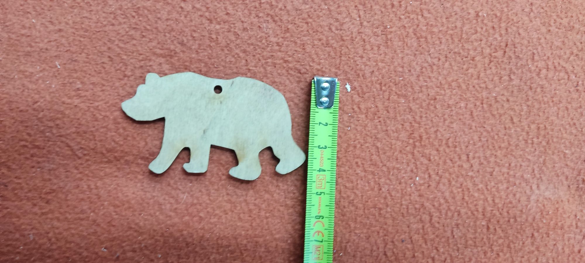 Drewniana zawieszka ozdoba miś niedźwiedź decoupage wisiorek naszyjnik