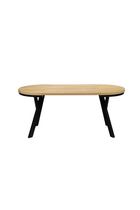 Stół rozkładany okrągły złoty craft fi100 + 2x50 nogi metalowe Y loft