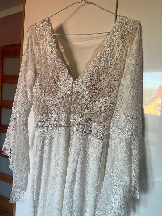 Suknia ślubna boho plus welon