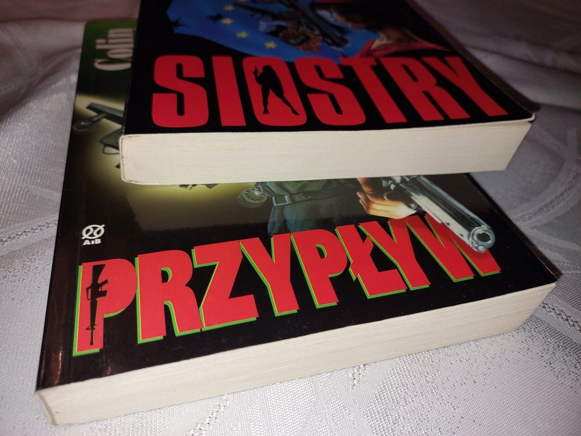 Książka kryminał Sensacja PRZYPŁYW Colin Forbes SIOSTRY zestaw 2szt=18