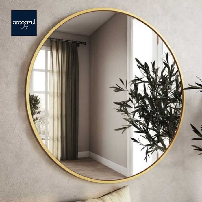 Espelho Dourado de Alumínio - Várias Medidas By Arcoazul Design