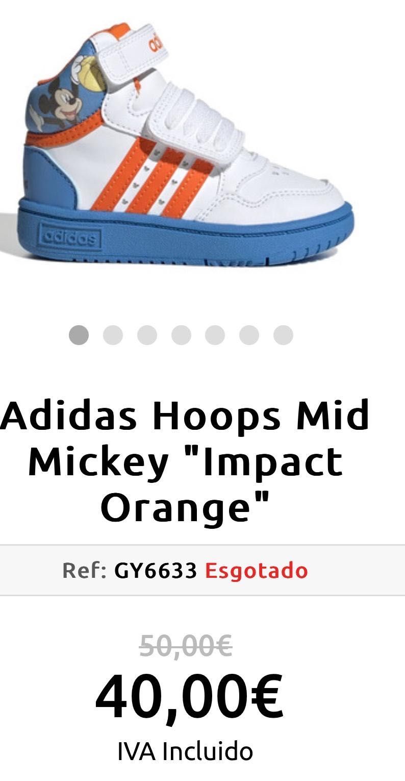 Vendo Ténis de basquete (Adidas) para bebés Disney Mickey