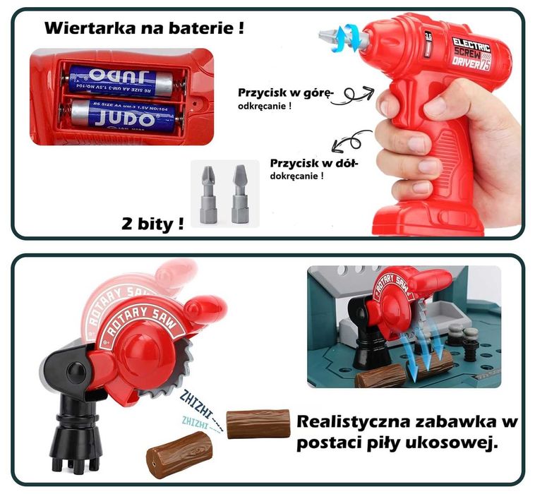 Warsztat dla dzieci warsztat stolik majsterkowicza narzędzia stół