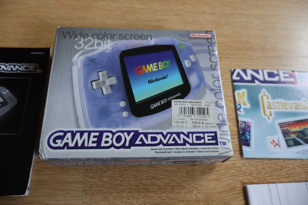 Komplet Konsola Game Boy Advance Nintendo BOX Stan Idealny TRANSPARENT