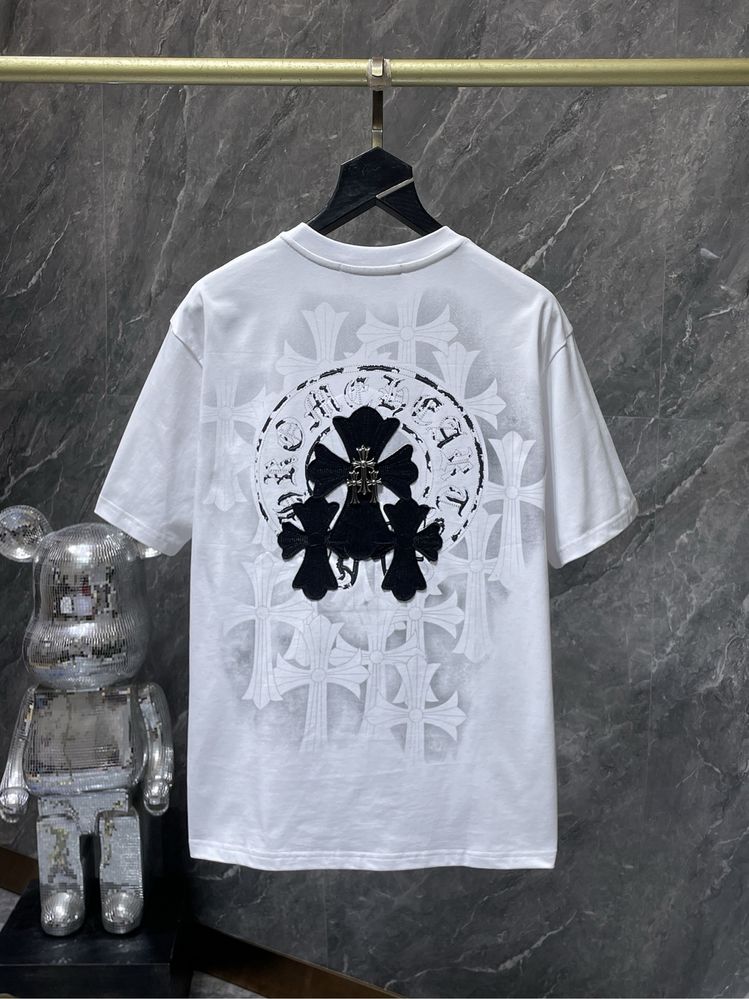 CHROME HEARTS футболка мужская оверсай белая черная унисекс оригинал