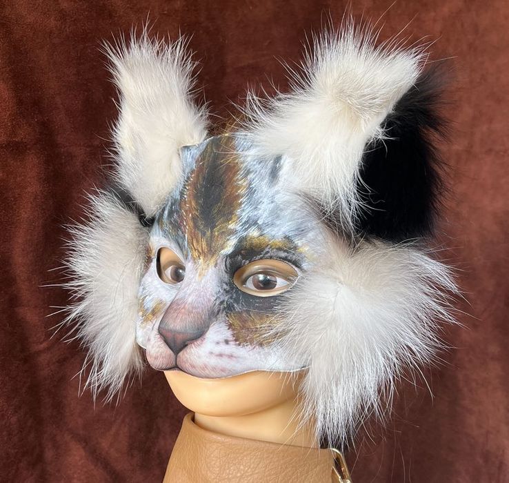 Therian maska + ogon naturalne futro