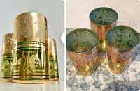 Szklanki zieleń szmaragd złocone/Arab Glass