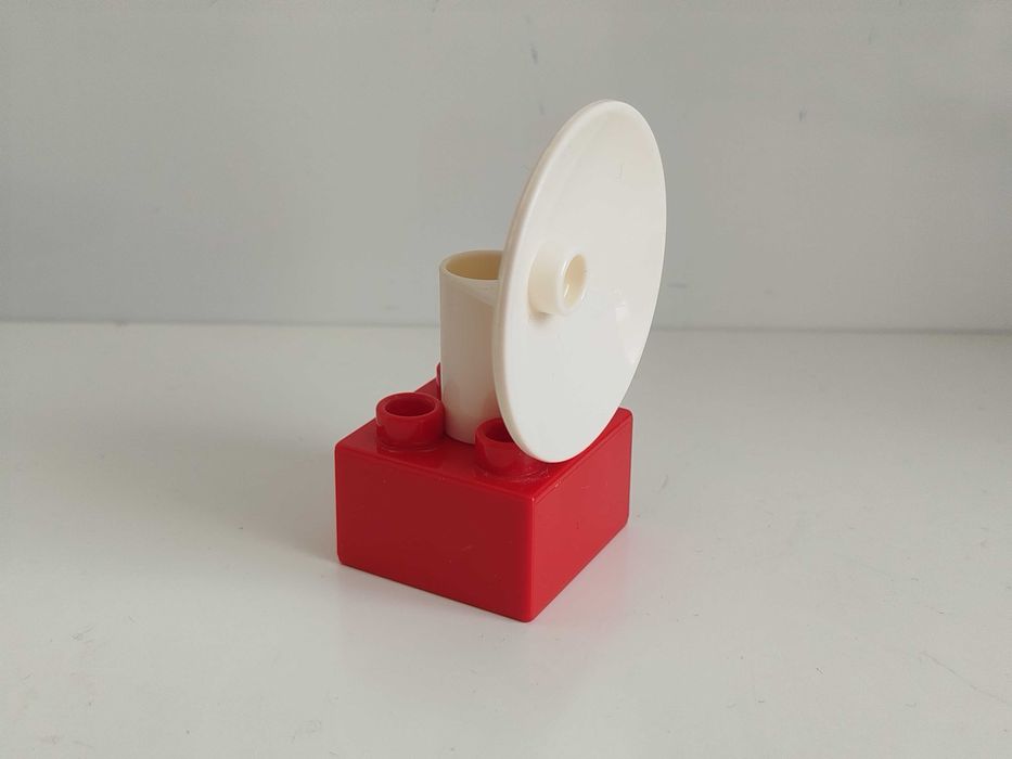 Klocki Lego Duplo - antena satelitarna, biały - czerwony