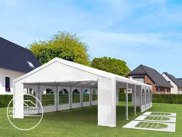 3x4 m Namiot imprezowy, PE 450, szaro-biały, gratis wysyłka