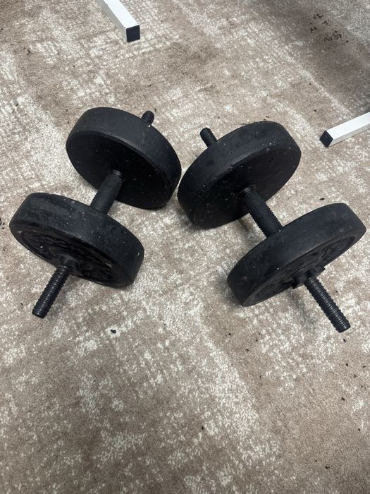 Лавка зі штангою + гантелі (диски гранілітові, не метал)