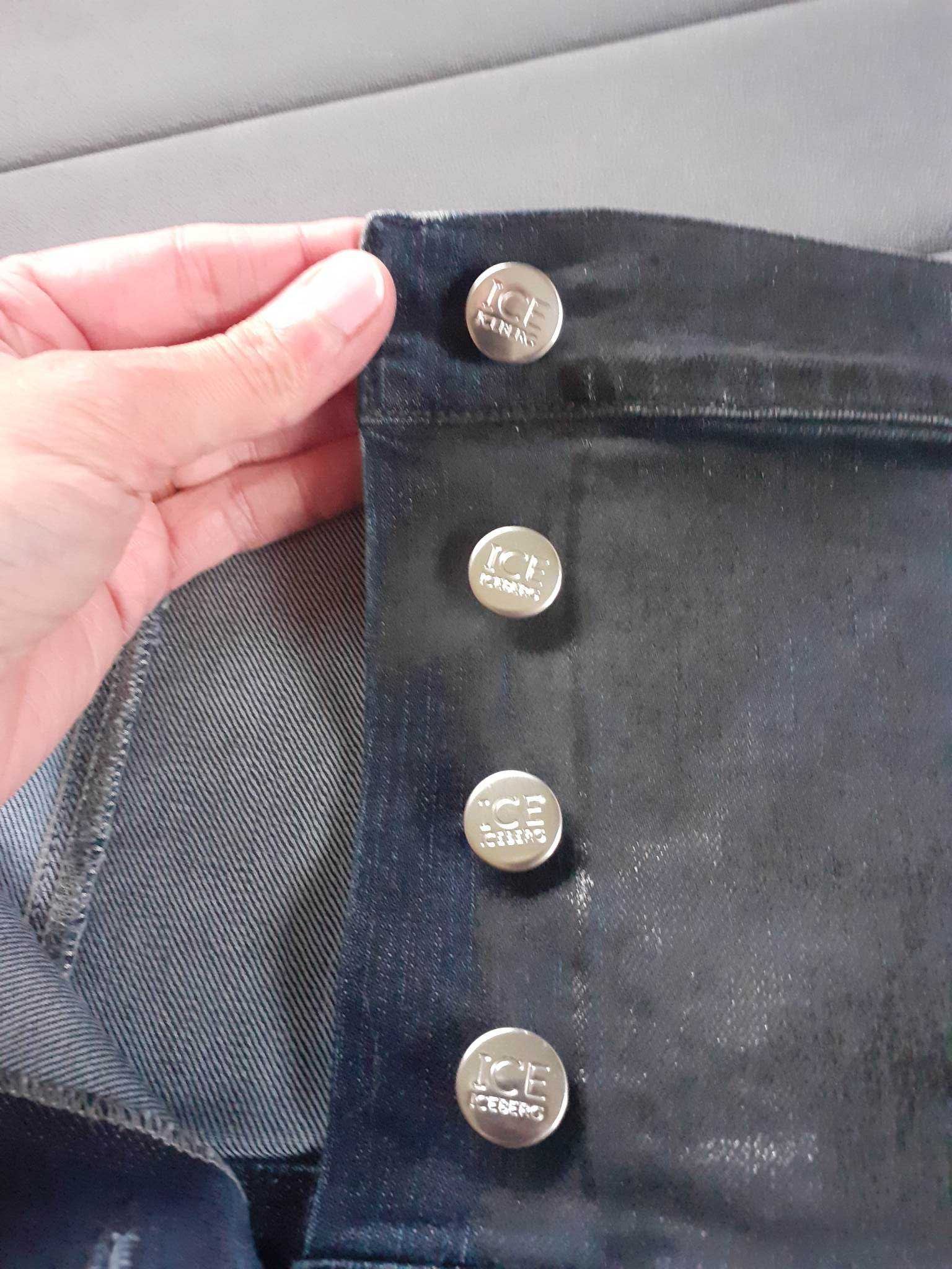 ICEBERG spódnica MINI gorsetowa jeansowa granatowa ICE Rock Style S/XS