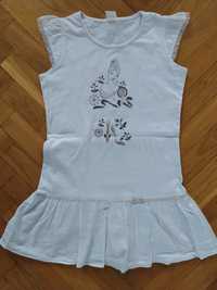 Letnia krótka sukienka/tunika bez rękawów dla dziewczynki rozmiar 122