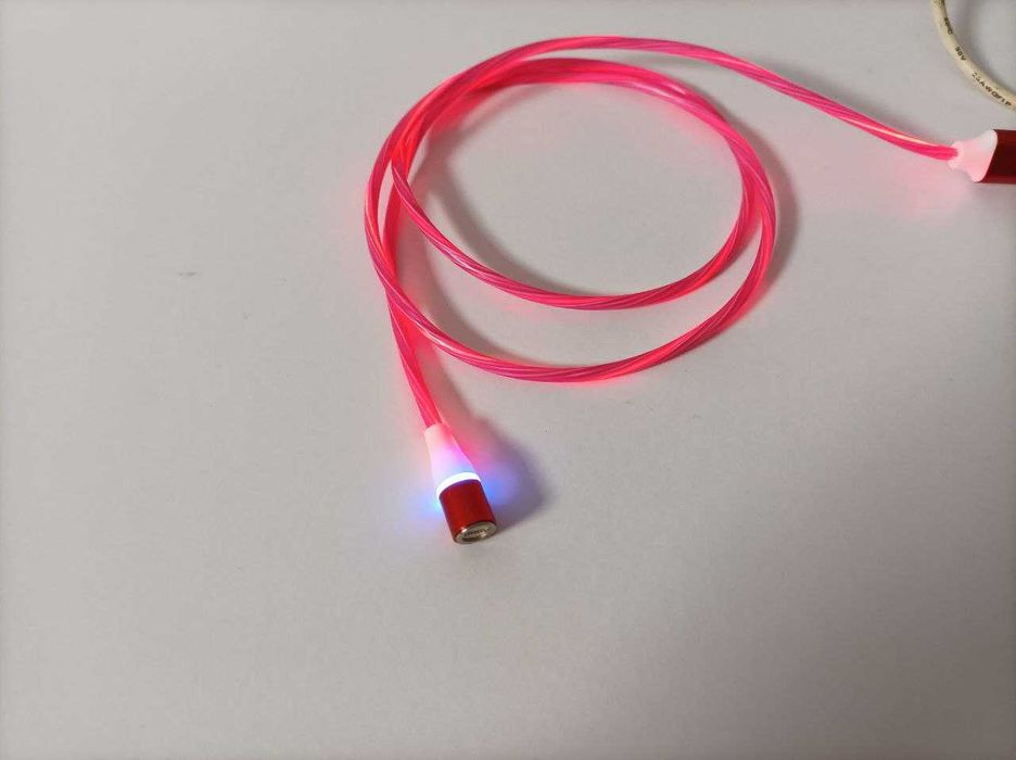 Магнітний USB кабель Type-C, Micro USB, Lightning 1 м червоний