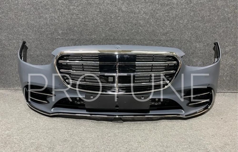 Бампер передний AMG решетка радиатора Mercedes W223 S223 S-class амг