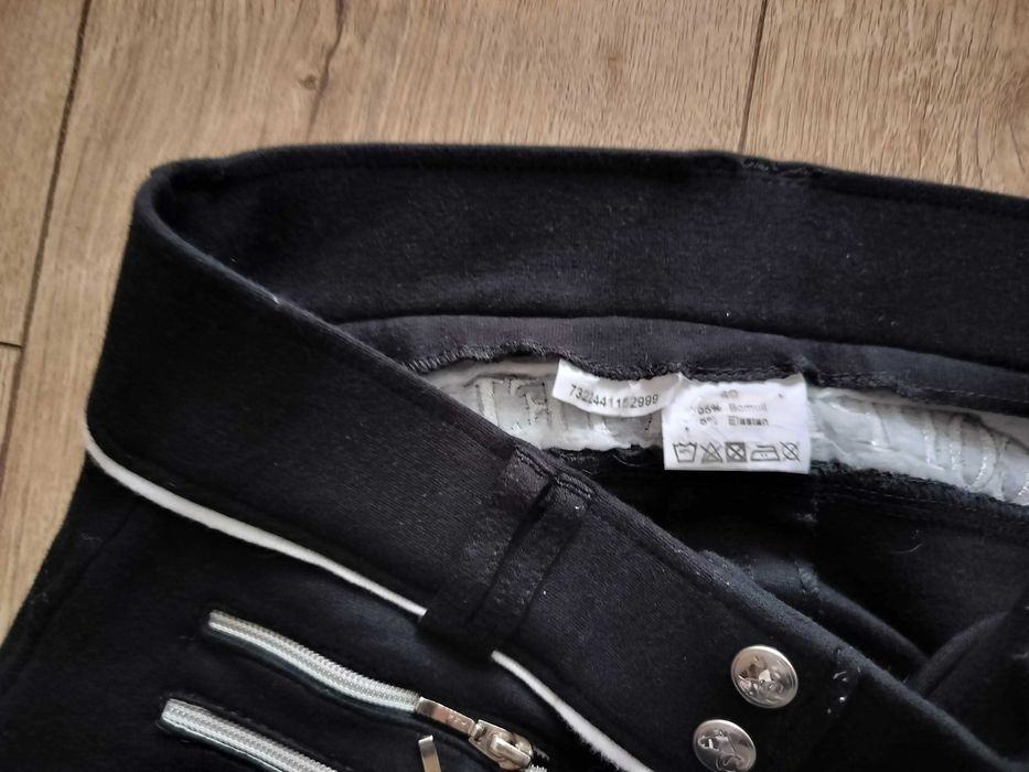 Spodnie damskie L bryczesy jNowe elastyczne pełny lej skóra pas82