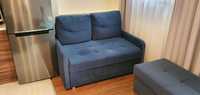 kanapa, sofa, podnóżek rozkładana, grantowa