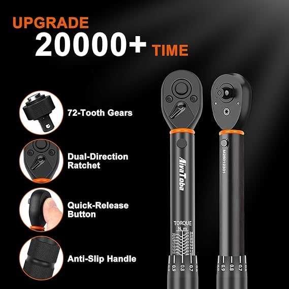 AivaToba Klucz dynamometryczny 1/4" od 2 do 24 Nm, 33-częściowy