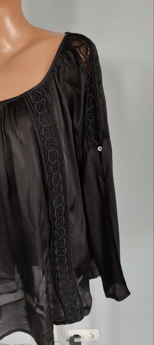 XXL 44 xl 42 czarna bluzka elegancka koronka