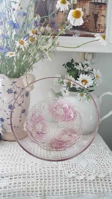 Duża salaterka szklana /porcelana kwadrat na owoce, sałatki