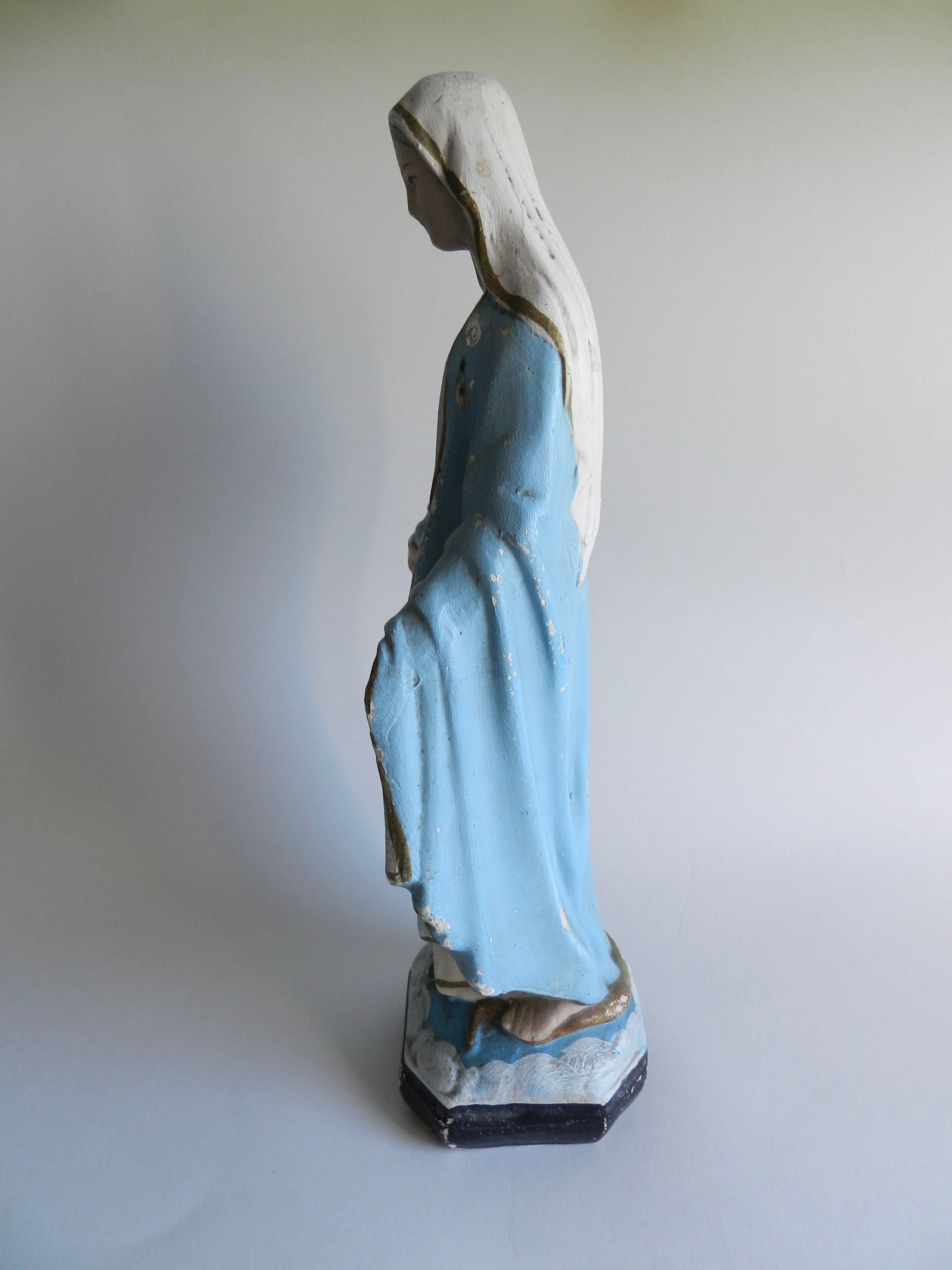 stara gipsowa figura Matka Boska 36 cm, do kapliczki
