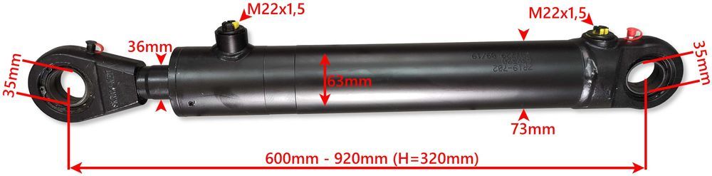 SIŁOWNIK Hydrauliczny Do Tura Pługa ŁADOWACZA 320 [4166]