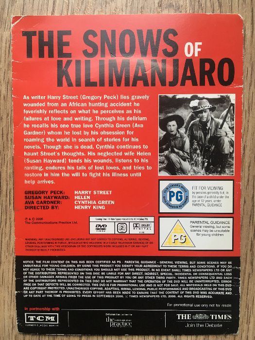 Śniegi Kilimandżaro Snows of Kilimanjaro Film [1952] Gregory Peck