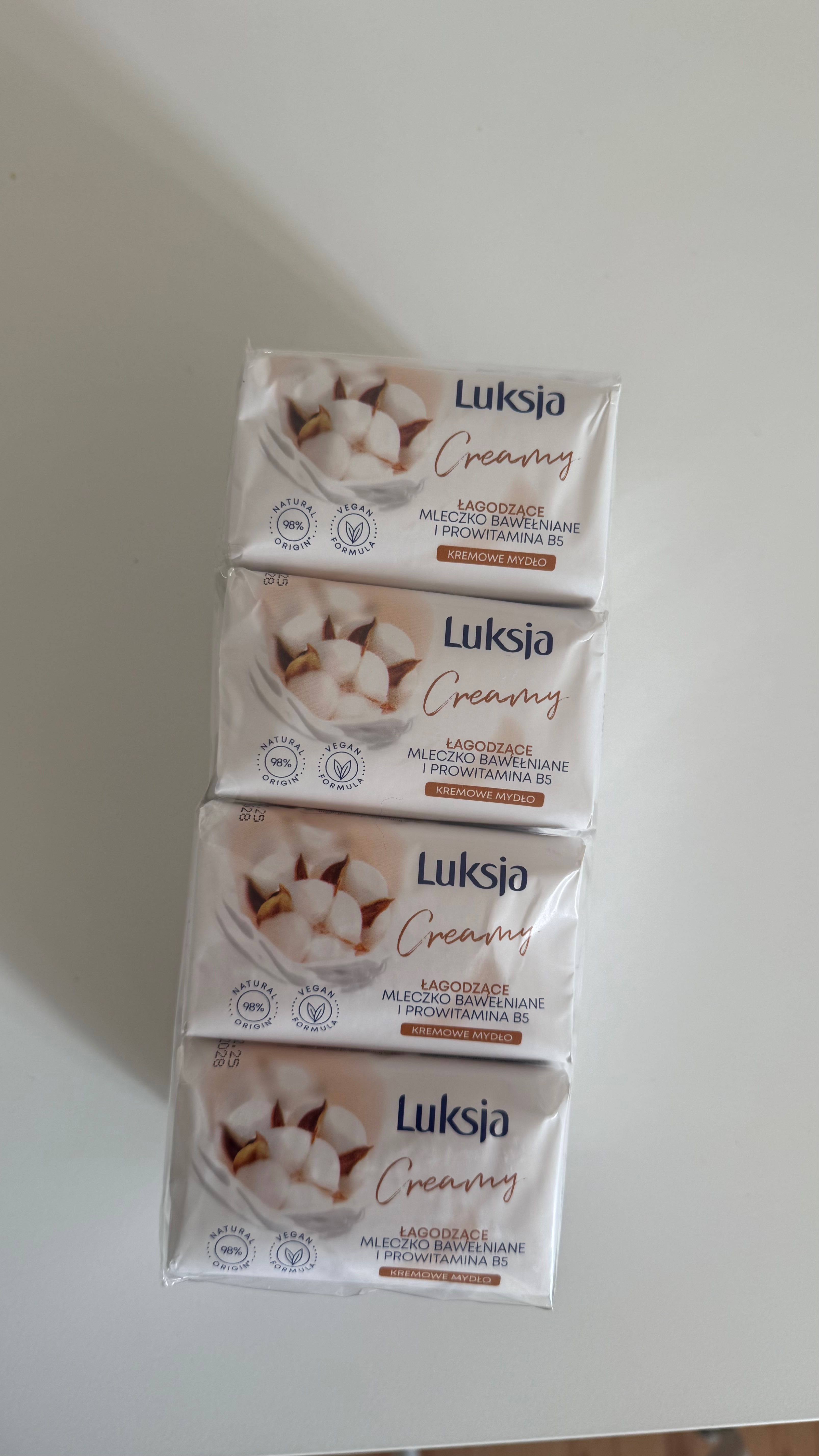 Mydło w kostce Luksja Creamy kremowe, łagodzące, bawełniane B5 12szt