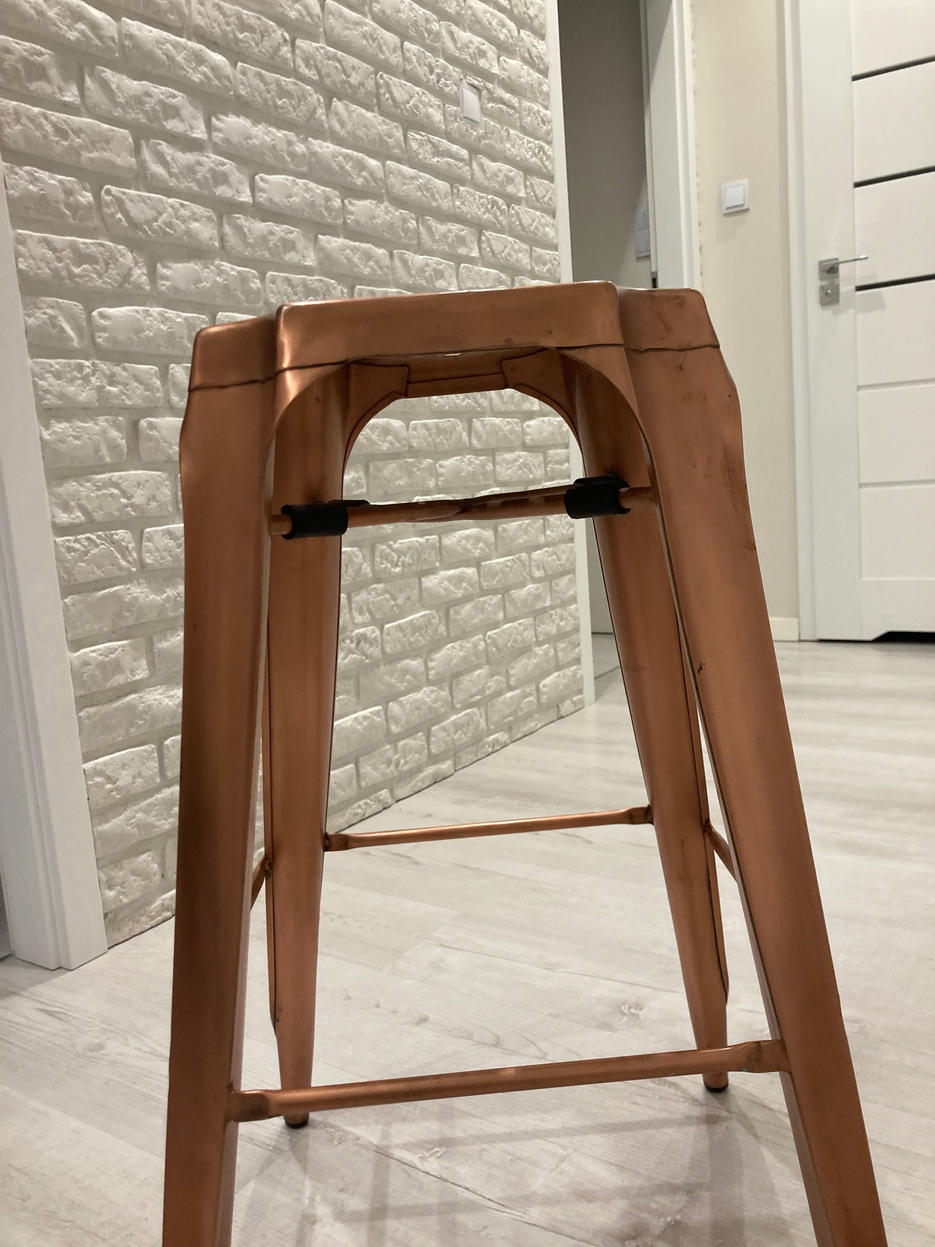 Krzesło barowe hoker loft miedziany golden rose
