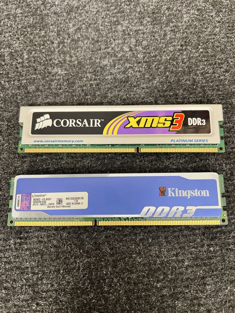 Memórias DDR3 Corsair e Kingston 4GB (2x2GB)